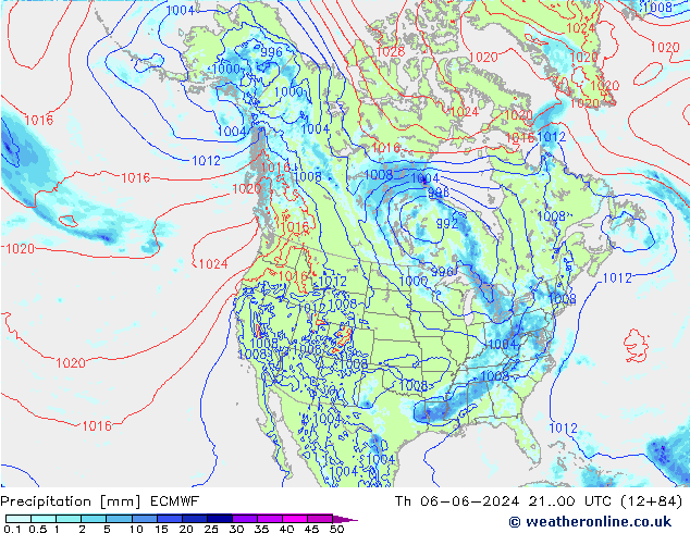 Srážky ECMWF Čt 06.06.2024 00 UTC