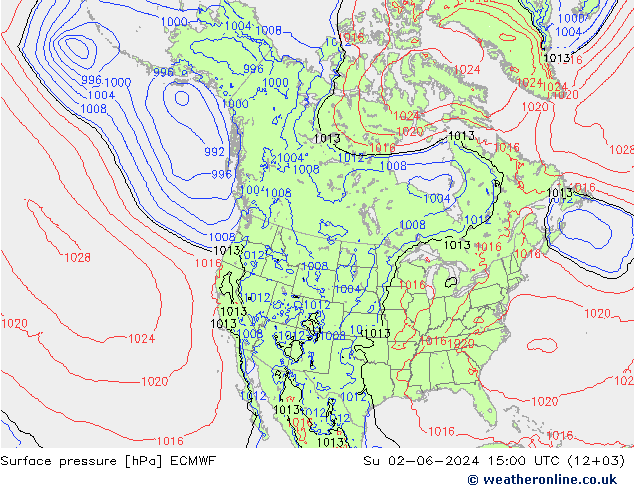 Bodendruck ECMWF So 02.06.2024 15 UTC
