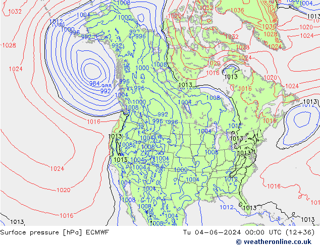 Luchtdruk (Grond) ECMWF di 04.06.2024 00 UTC