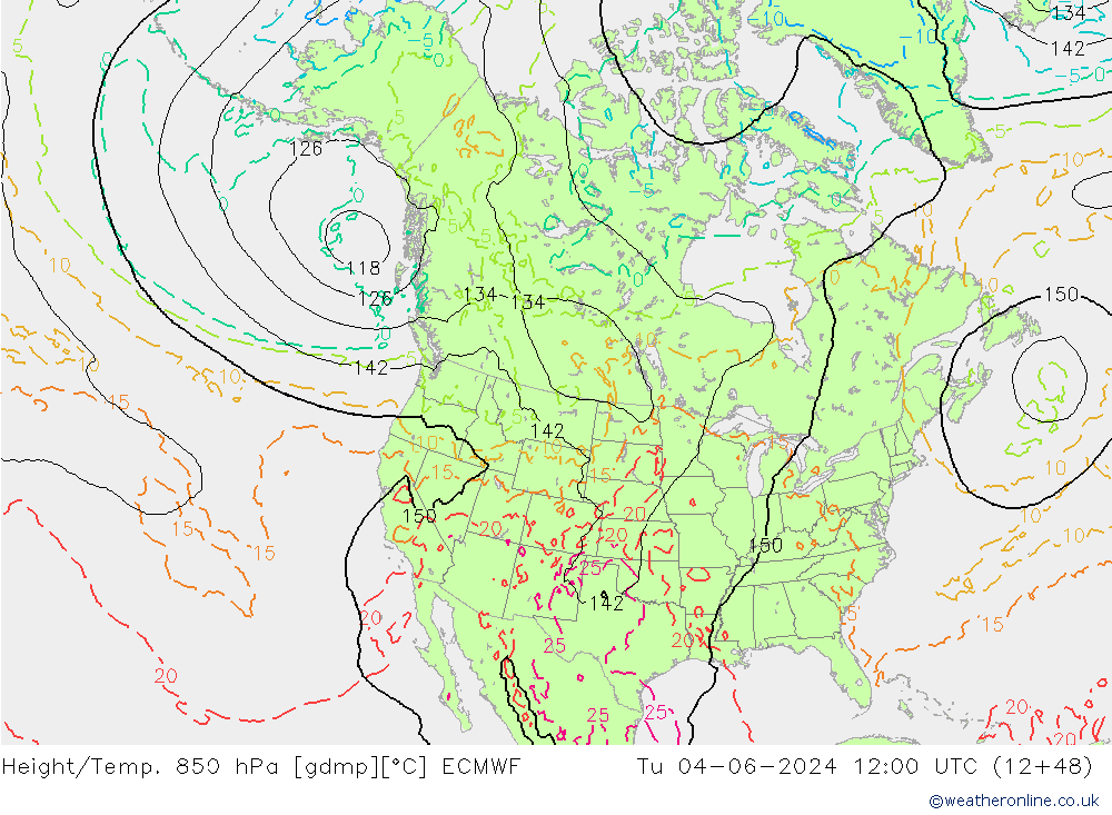 Z500/Rain (+SLP)/Z850 ECMWF mar 04.06.2024 12 UTC