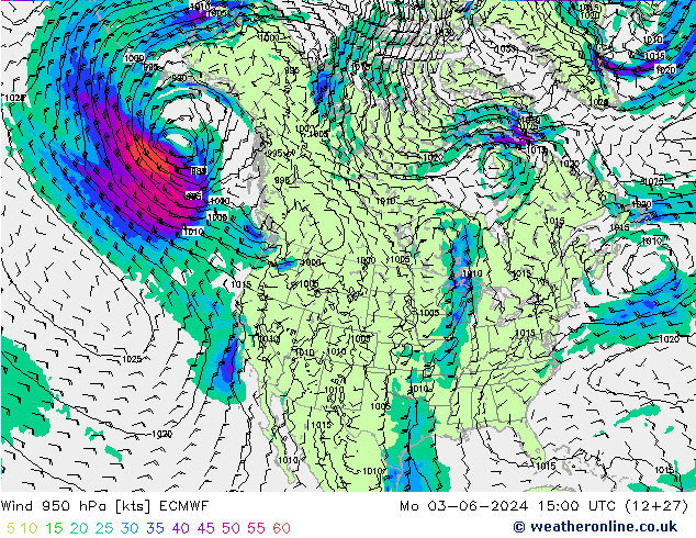 Vento 950 hPa ECMWF Seg 03.06.2024 15 UTC