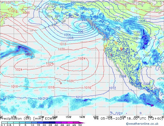 Z500/Rain (+SLP)/Z850 ECMWF We 05.06.2024 00 UTC