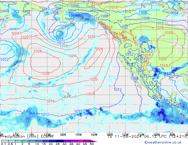 precipitação ECMWF Ter 11.06.2024 12 UTC