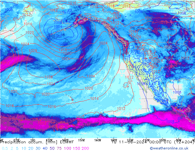 Toplam Yağış ECMWF Sa 11.06.2024 00 UTC