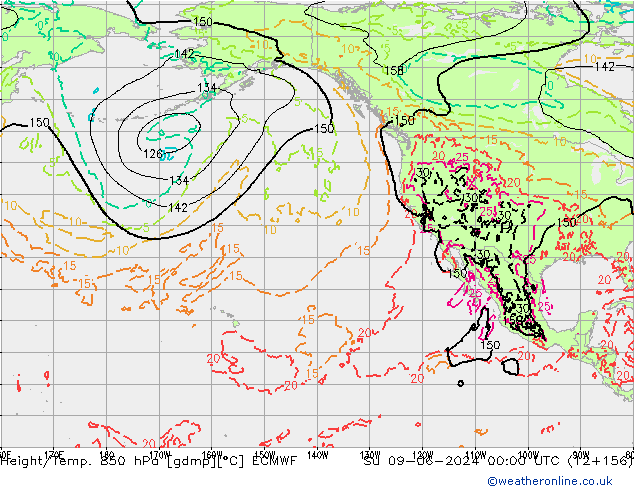 Z500/Rain (+SLP)/Z850 ECMWF dim 09.06.2024 00 UTC