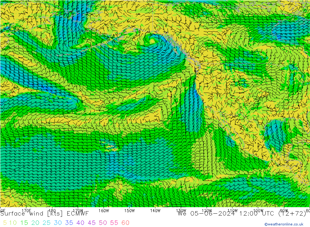 Wind 10 m ECMWF wo 05.06.2024 12 UTC