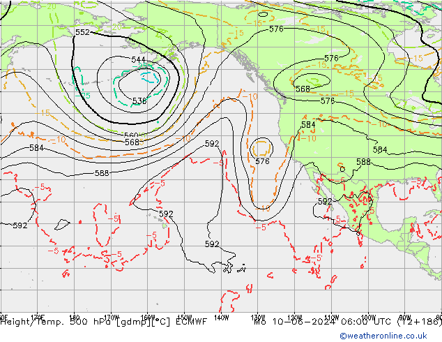 Z500/Rain (+SLP)/Z850 ECMWF Po 10.06.2024 06 UTC