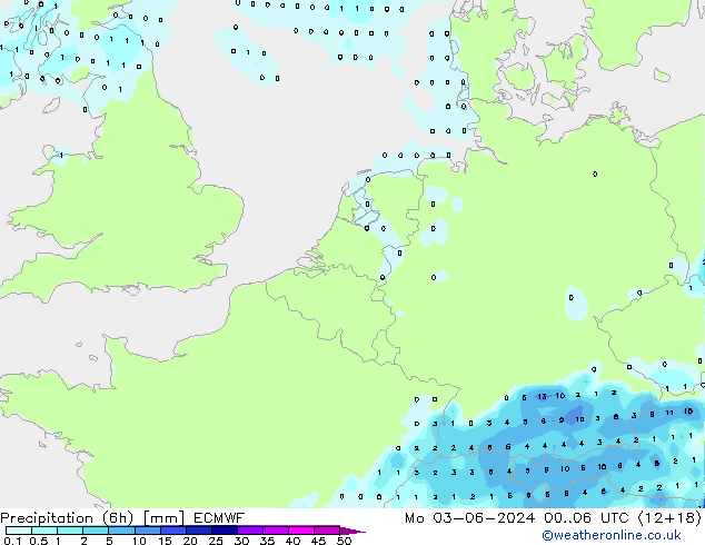 Z500/Rain (+SLP)/Z850 ECMWF Po 03.06.2024 06 UTC