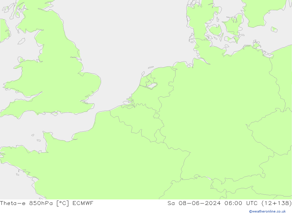 Theta-e 850гПа ECMWF сб 08.06.2024 06 UTC