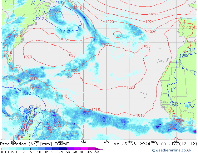 Z500/Rain (+SLP)/Z850 ECMWF lun 03.06.2024 00 UTC