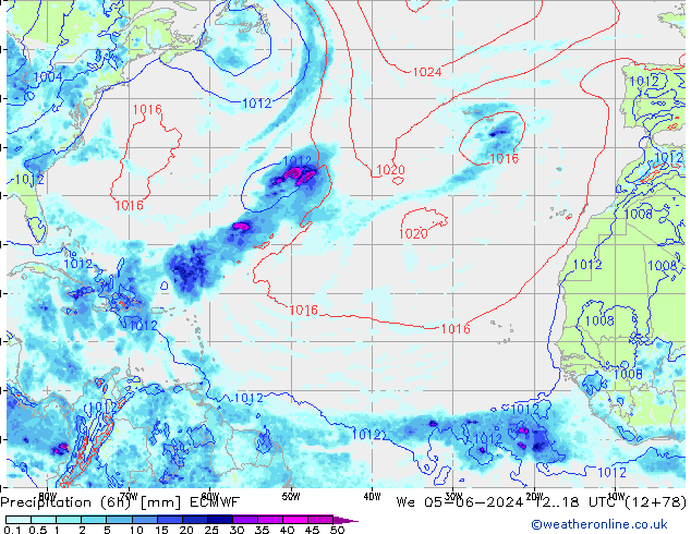 Precipitazione (6h) ECMWF mer 05.06.2024 18 UTC