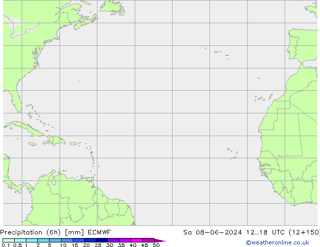 осадки (6h) ECMWF сб 08.06.2024 18 UTC