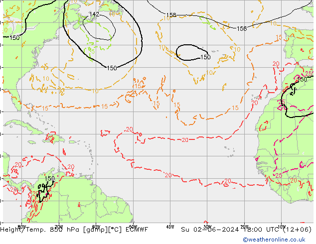 Z500/Regen(+SLP)/Z850 ECMWF zo 02.06.2024 18 UTC