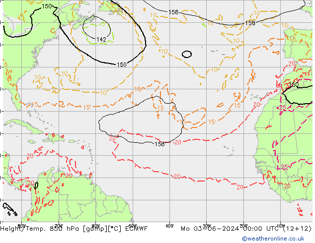 Z500/Rain (+SLP)/Z850 ECMWF lun 03.06.2024 00 UTC