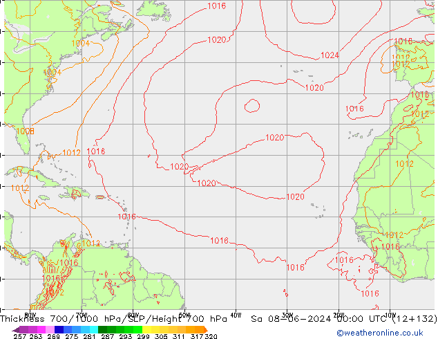 Thck 700-1000 hPa ECMWF  08.06.2024 00 UTC