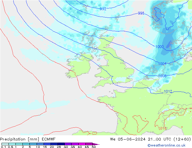 Précipitation ECMWF mer 05.06.2024 00 UTC