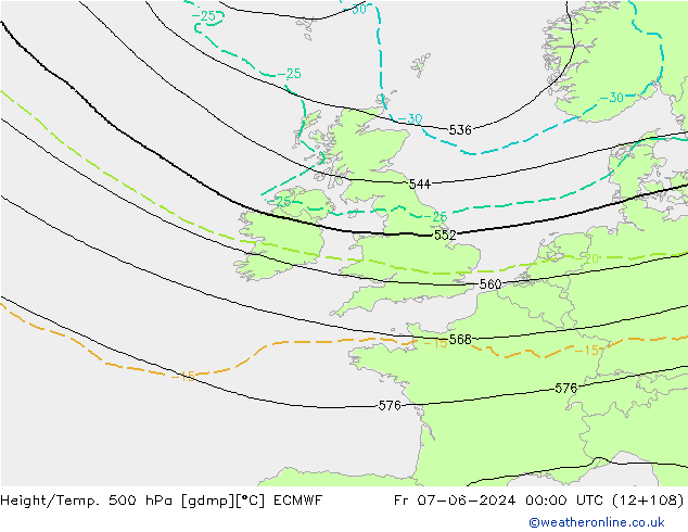 Z500/Rain (+SLP)/Z850 ECMWF Sex 07.06.2024 00 UTC