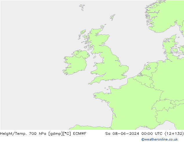 Height/Temp. 700 hPa ECMWF so. 08.06.2024 00 UTC