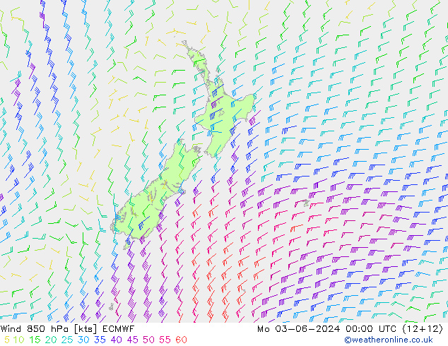 Wind 850 hPa ECMWF Mo 03.06.2024 00 UTC