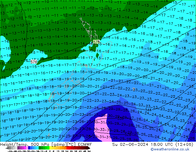 Z500/Rain (+SLP)/Z850 ECMWF  02.06.2024 18 UTC