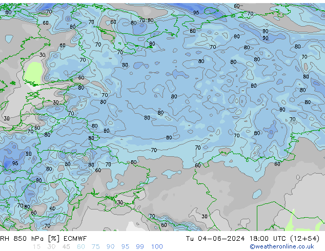 RV 850 hPa ECMWF di 04.06.2024 18 UTC