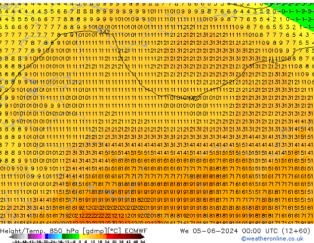 Z500/Rain (+SLP)/Z850 ECMWF śro. 05.06.2024 00 UTC