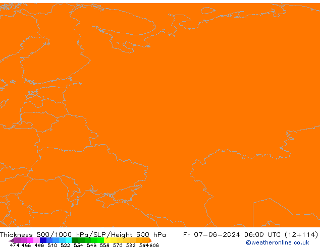 Thck 500-1000гПа ECMWF пт 07.06.2024 06 UTC