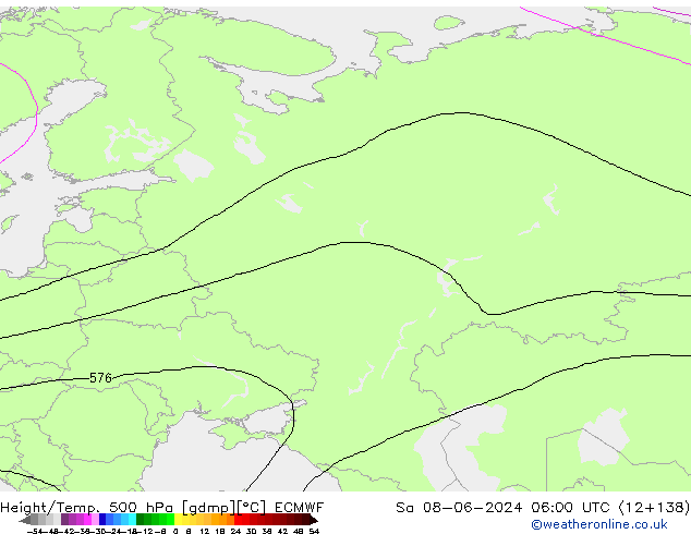 Z500/Rain (+SLP)/Z850 ECMWF sab 08.06.2024 06 UTC