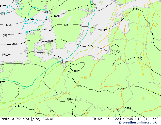 Theta-e 700hPa ECMWF  06.06.2024 00 UTC