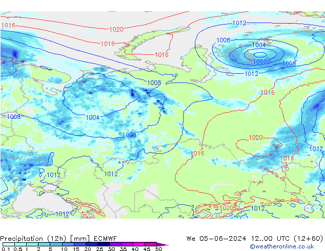 Yağış (12h) ECMWF Çar 05.06.2024 00 UTC
