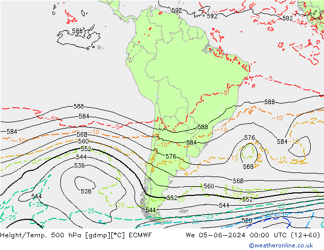 Z500/Regen(+SLP)/Z850 ECMWF wo 05.06.2024 00 UTC