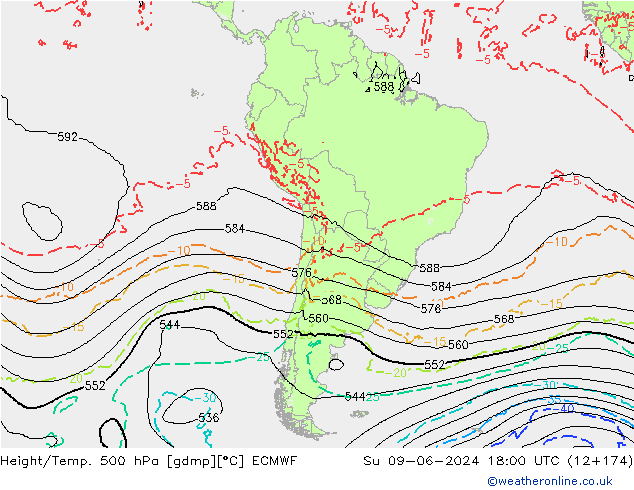 Z500/Rain (+SLP)/Z850 ECMWF ��� 09.06.2024 18 UTC