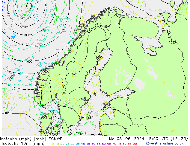 Isotachs (mph) ECMWF Mo 03.06.2024 18 UTC