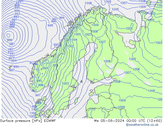 pression de l'air ECMWF mer 05.06.2024 00 UTC