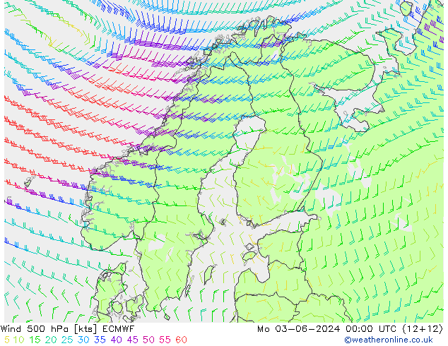 Wind 500 hPa ECMWF Mo 03.06.2024 00 UTC