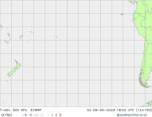 T-Adv. 500 гПа ECMWF сб 08.06.2024 18 UTC