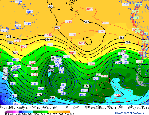 Thck 500-1000hPa ECMWF Su 09.06.2024 18 UTC