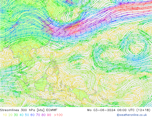 Rüzgar 300 hPa ECMWF Pzt 03.06.2024 06 UTC