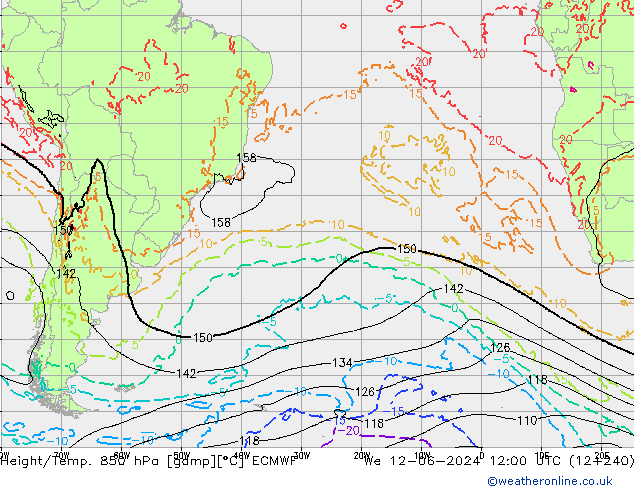 Z500/Rain (+SLP)/Z850 ECMWF St 12.06.2024 12 UTC