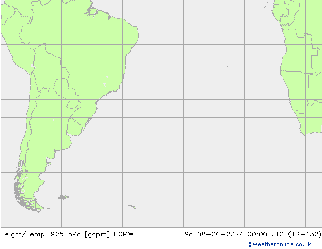 Height/Temp. 925 hPa ECMWF so. 08.06.2024 00 UTC
