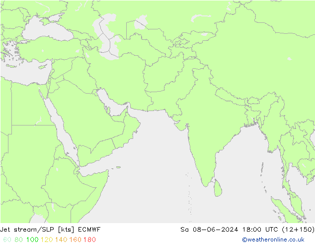 Corriente en chorro ECMWF sáb 08.06.2024 18 UTC