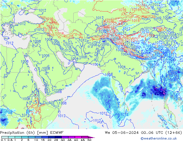 Z500/Rain (+SLP)/Z850 ECMWF We 05.06.2024 06 UTC