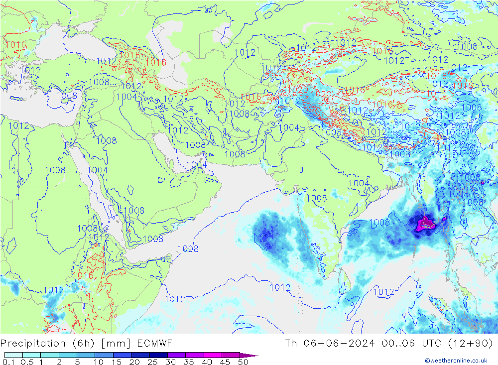 Z500/Rain (+SLP)/Z850 ECMWF чт 06.06.2024 06 UTC