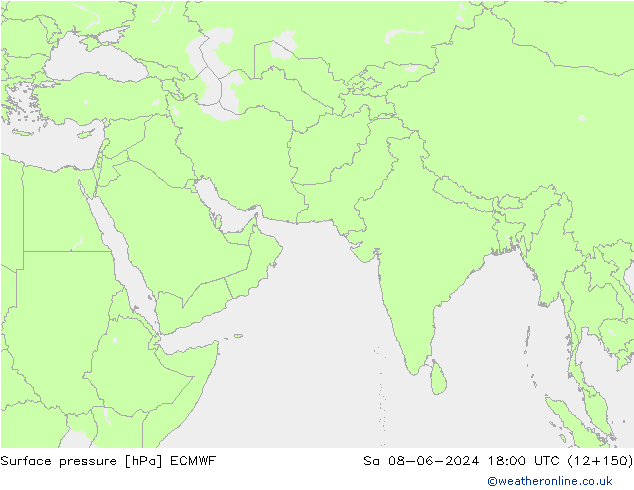 Atmosférický tlak ECMWF So 08.06.2024 18 UTC