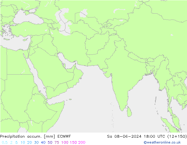 Precipitación acum. ECMWF sáb 08.06.2024 18 UTC