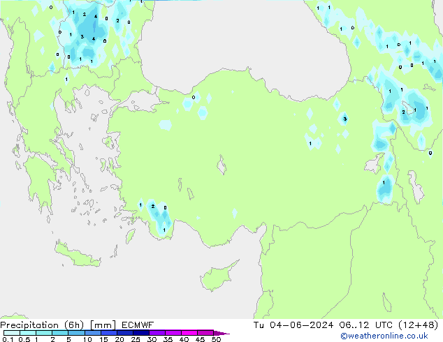 Z500/Rain (+SLP)/Z850 ECMWF Tu 04.06.2024 12 UTC