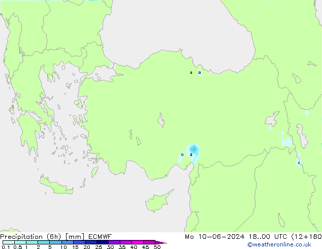 Precipitation (6h) ECMWF Mo 10.06.2024 00 UTC