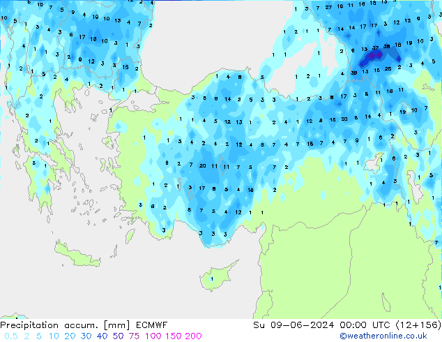 Précipitation accum. ECMWF dim 09.06.2024 00 UTC