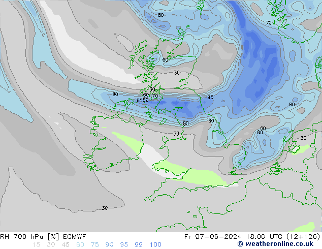 RH 700 hPa ECMWF  07.06.2024 18 UTC