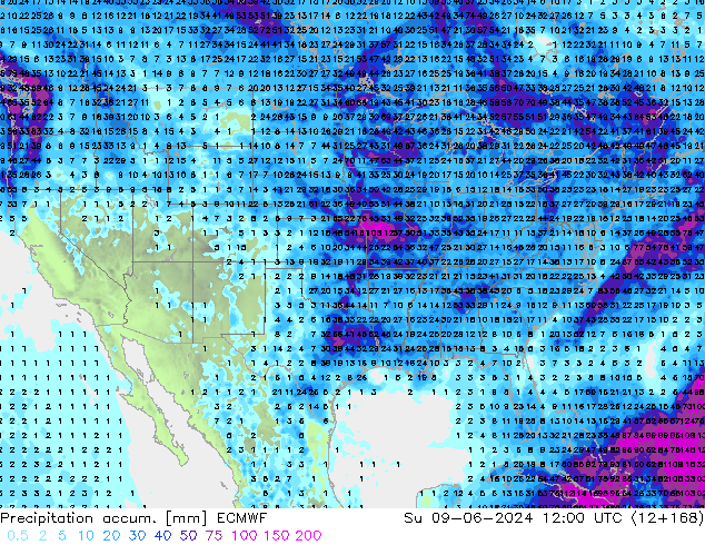 Précipitation accum. ECMWF dim 09.06.2024 12 UTC